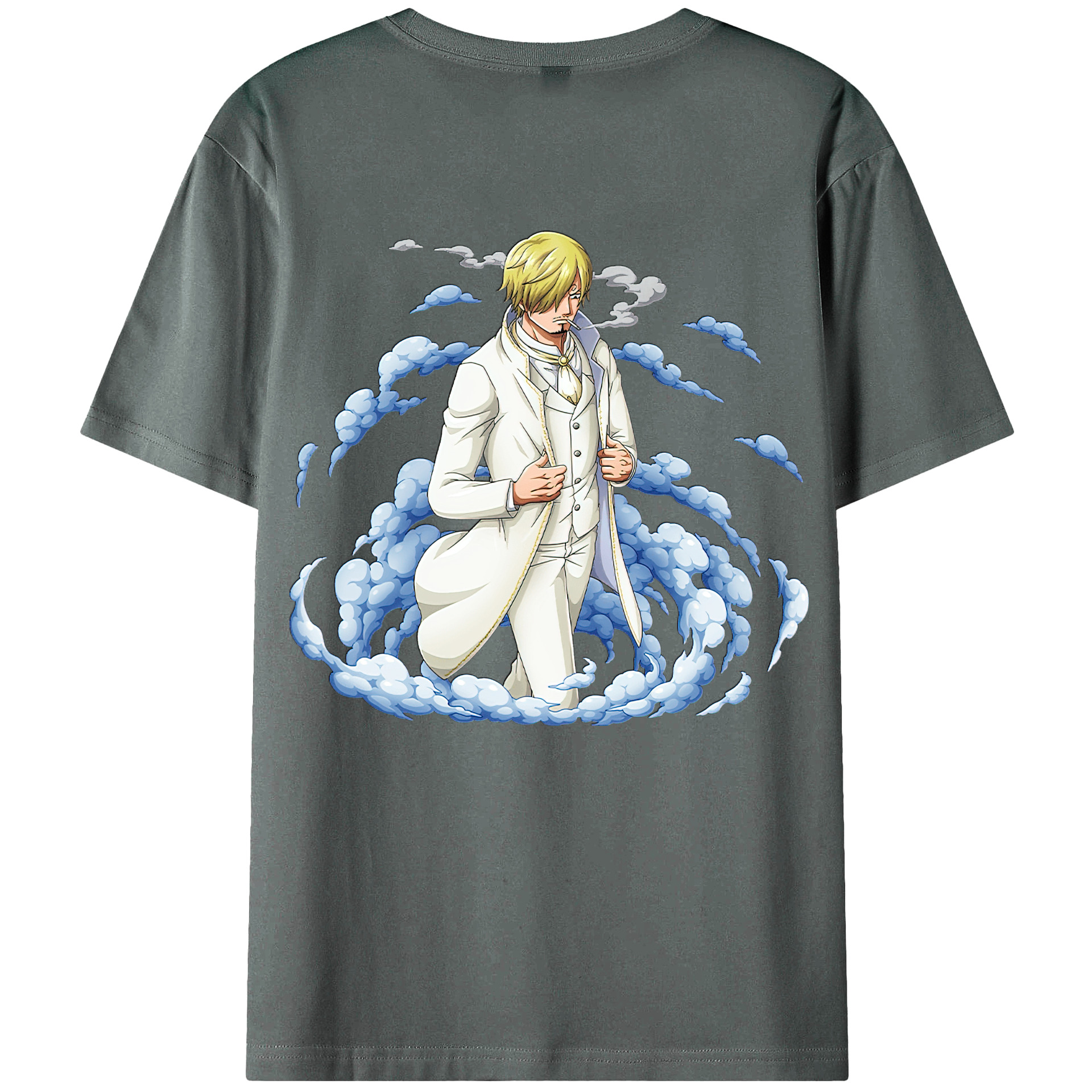 （画像用） ワンピース サンジ ONE PIECE Sanji 綿100％ メンズ半袖Tシャツ（バックプリント） 通気性